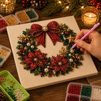 🧘Relaxing & Beginner-Friendly - 🎨💎DIY Christmas Pearl Diamond Painting Art Kit